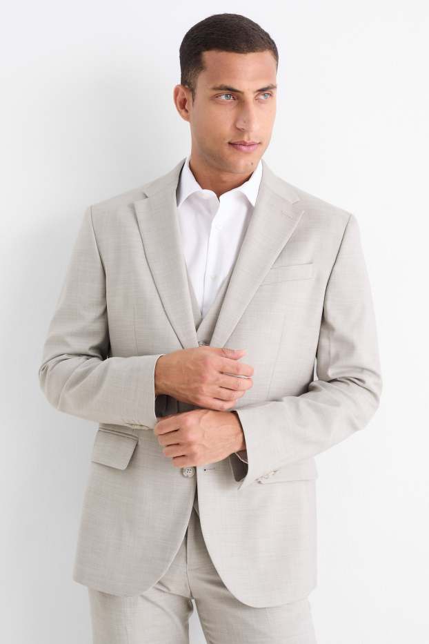 Hommes - Veste de costume - regular fit - Flex - gris clair