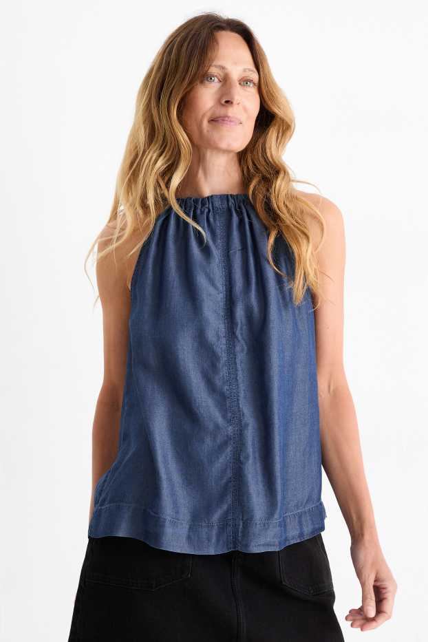 Damen - Top - Jeans-Look - dunkelblau