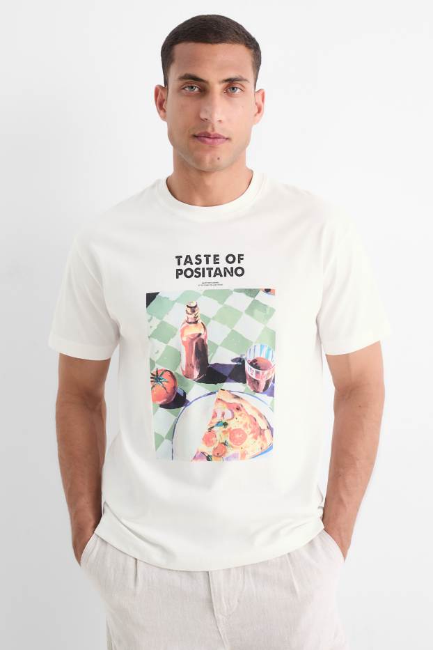 Hommes - T-shirt - relaxed fit - blanc