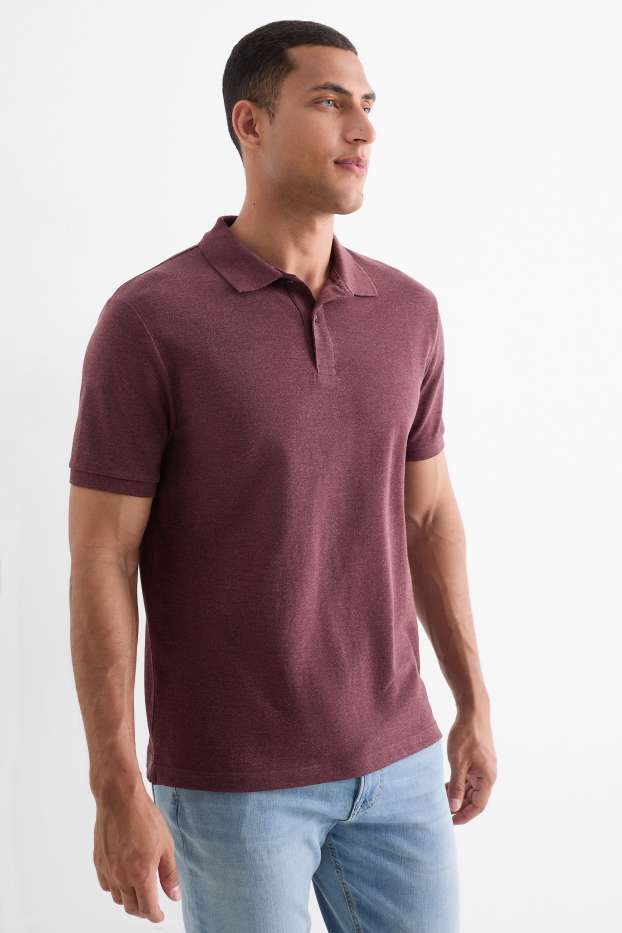 Herren - Poloshirt - bordeaux