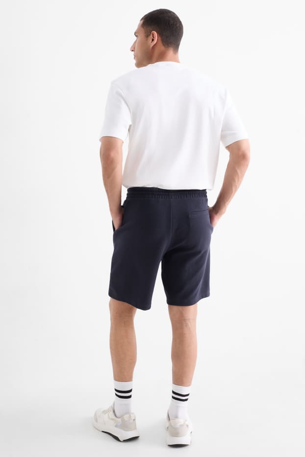 Home - Pantalons curts de xandall - texturats - blau fosc