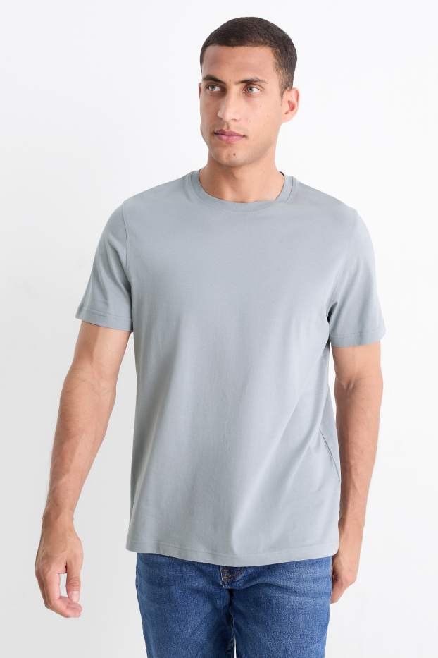 Heren - T-shirt - regular fit - blauw
