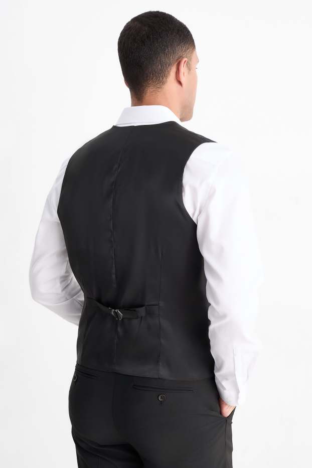 Herren - Weste - Regular Fit - Flex - Schurwoll-Mix - schwarz