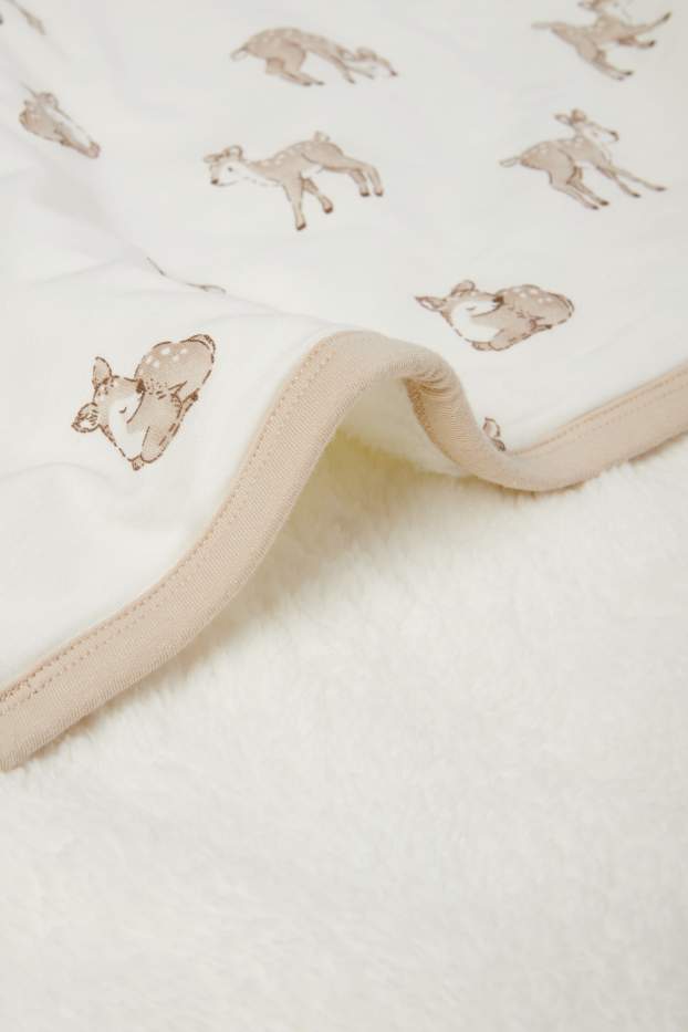 Baby Mädchen - Rehkitz - Baby-Decke - 100 x 80 cm - hellbeige
