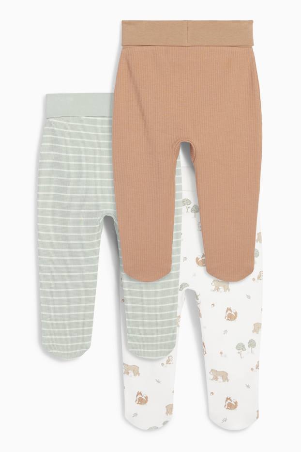 Unisex - Multipack 3er - Waldtiere - Erstlingshose - blau  / beige