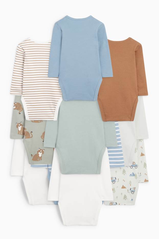 Bebés niños - Pack de 10 - linces - bodies para bebé - verde