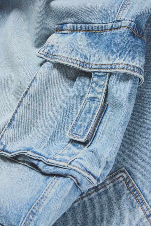 Kinder Mädchen - Cargo Jeans - helljeansblau