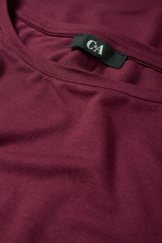 Damen - T-Shirt - Regular Fit - dunkelrot