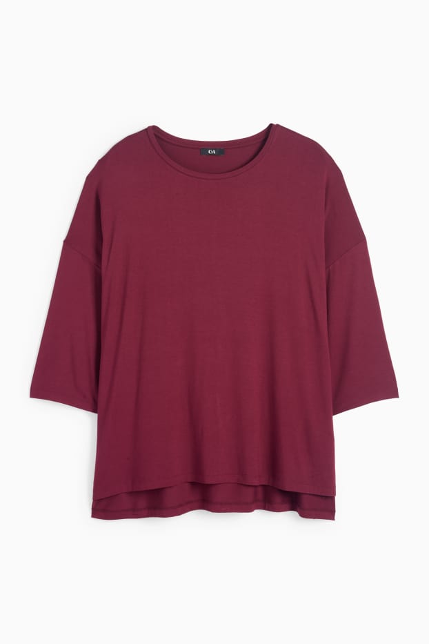 Damen - T-Shirt - Regular Fit - dunkelrot