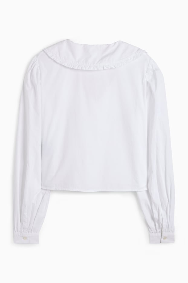 Women - V-neck blouse - white