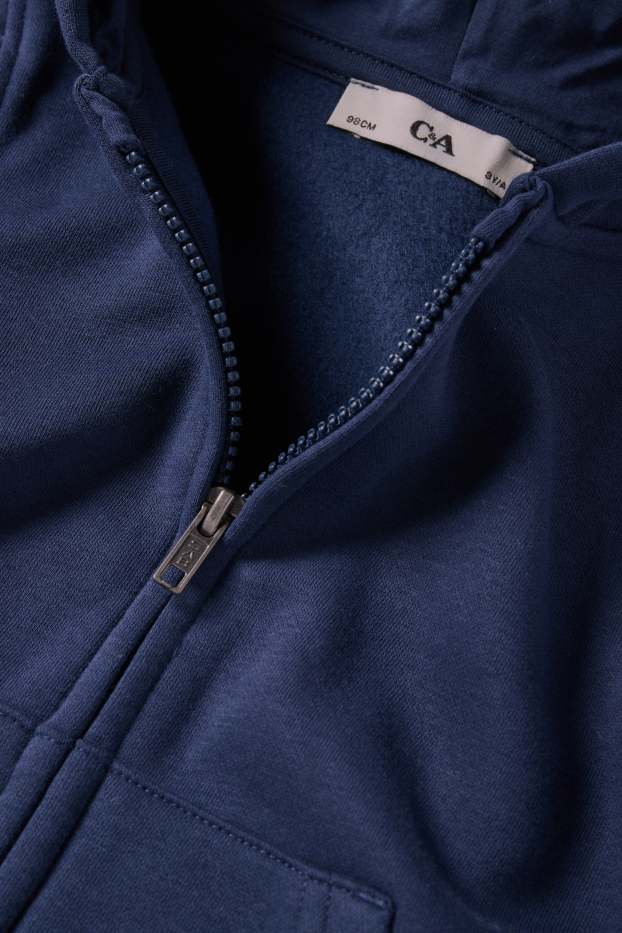 Kinder Buben - Sweatjacke mit Kapuze - dunkelblau