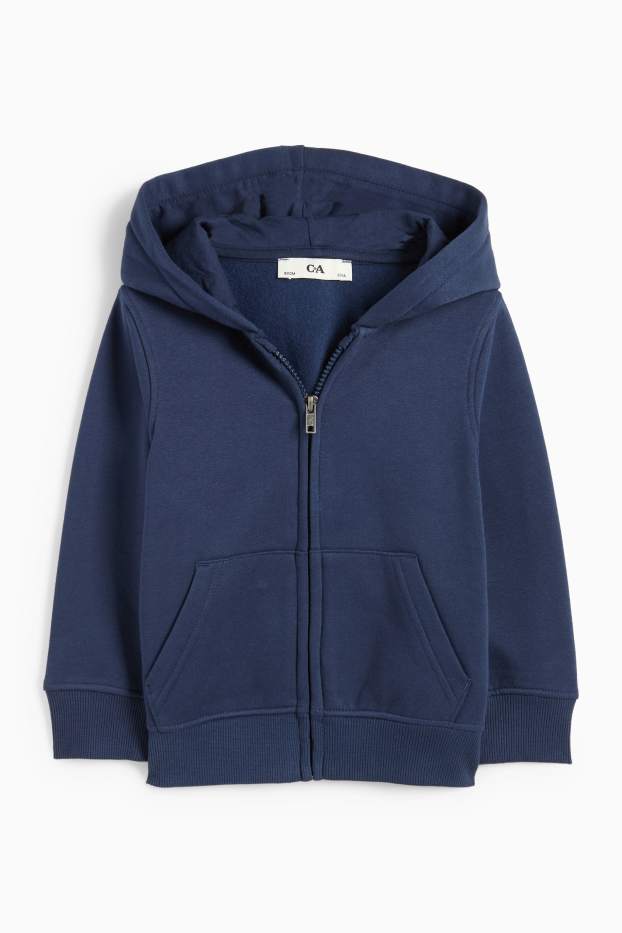 Kinder Buben - Sweatjacke mit Kapuze - dunkelblau