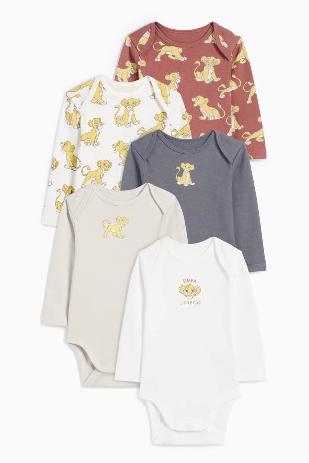Unisex - Multipack 5er - Der König der Löwen - Baby-Body - weiss