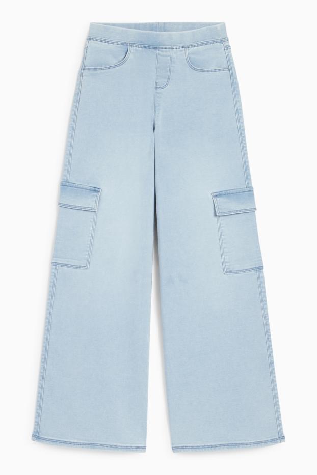 Kinder Mädchen - Cargo Jegging Jeans - hellblau