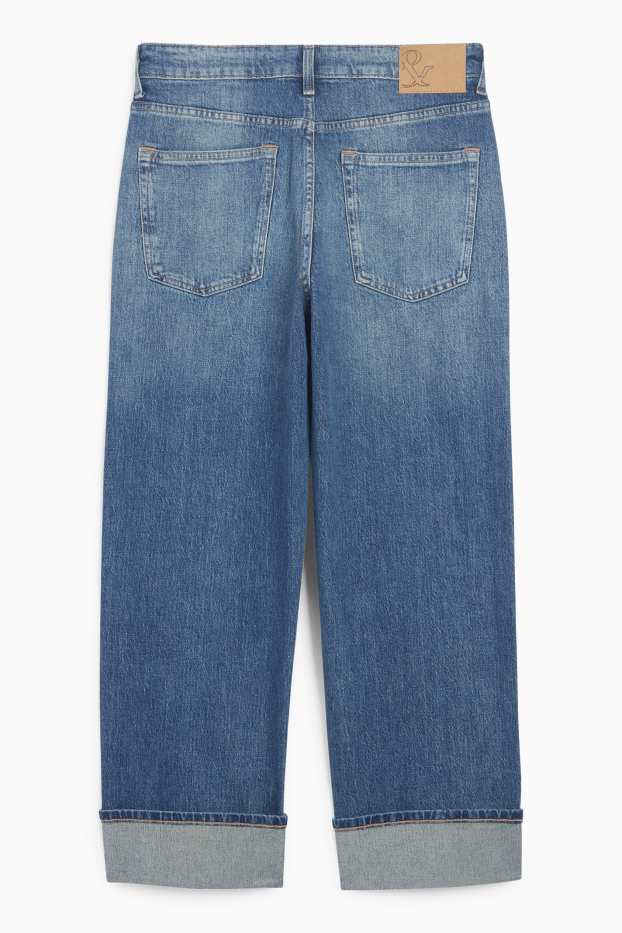 Women - Relaxed jeans - mid-rise waist - LYCRA® - blue denim