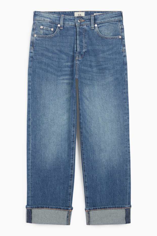 Women - Relaxed jeans - mid-rise waist - LYCRA® - blue denim