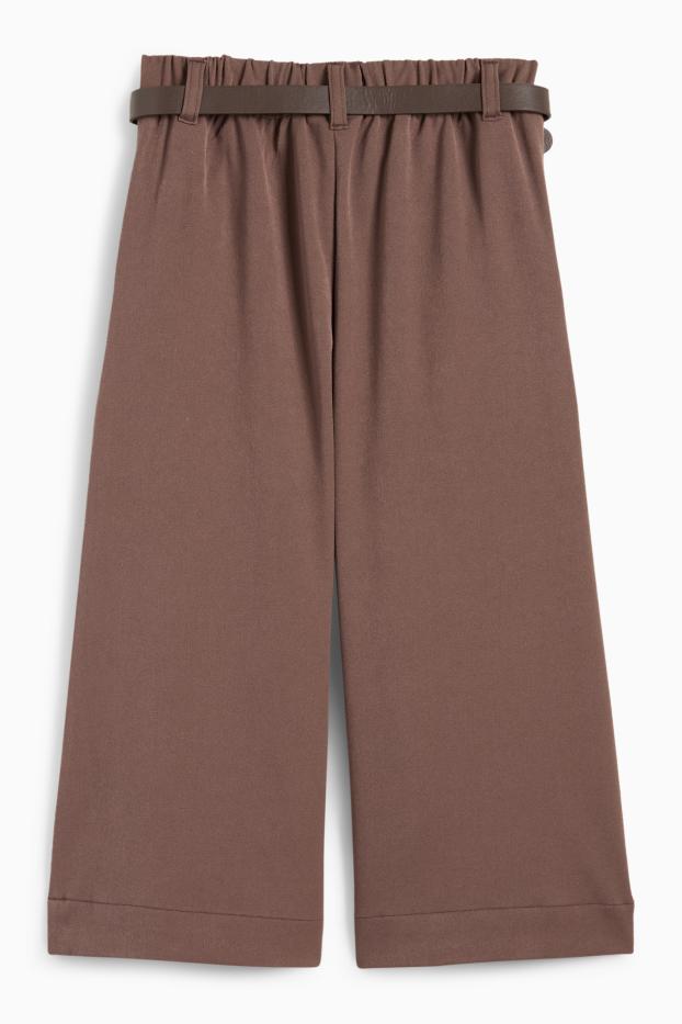 Kinderen: meisjes - Pantalon met riem - bruin