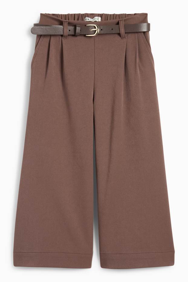 Kinderen: meisjes - Pantalon met riem - bruin
