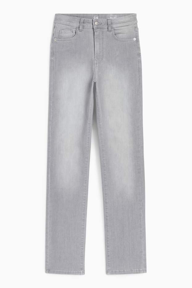 Mujer - Straight jeans - high waist - LYCRA® - vaqueros - gris claro