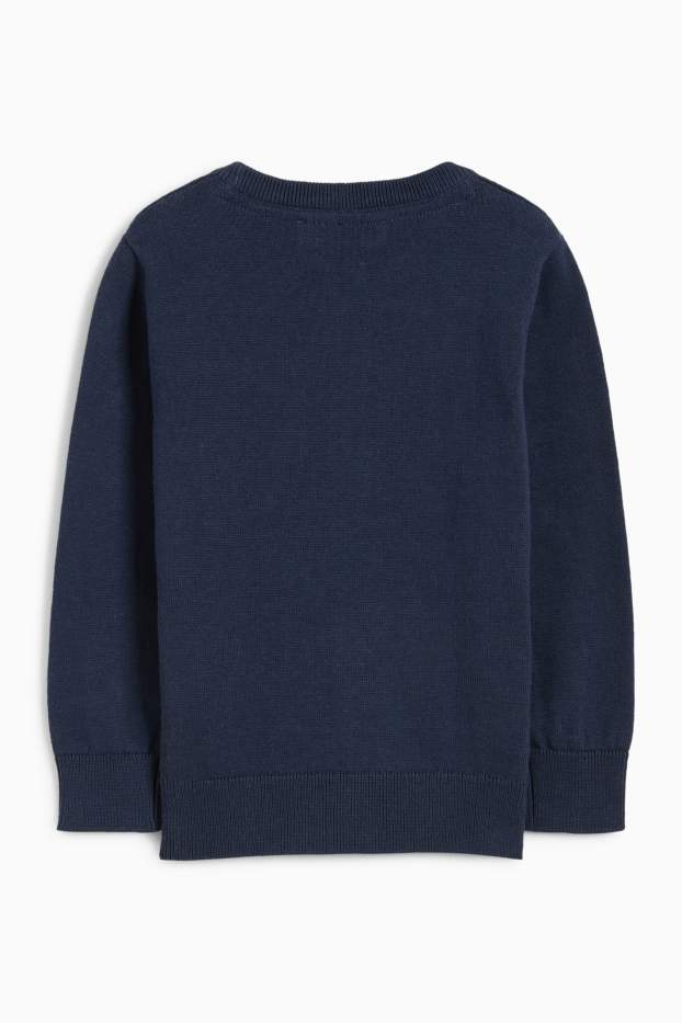 Enfants garçons - Tracteur et tractopelle - pull - bleu foncé