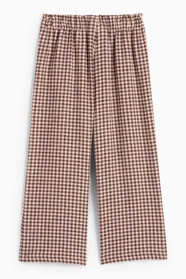 Nena - Pantalons de franel·la - de quadres - marró clar
