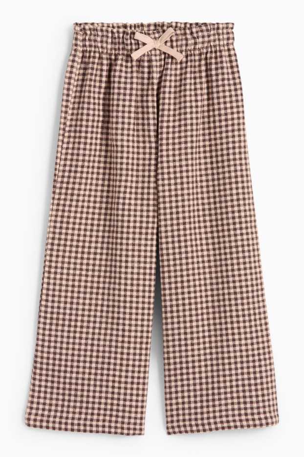 Nena - Pantalons de franel·la - de quadres - marró clar
