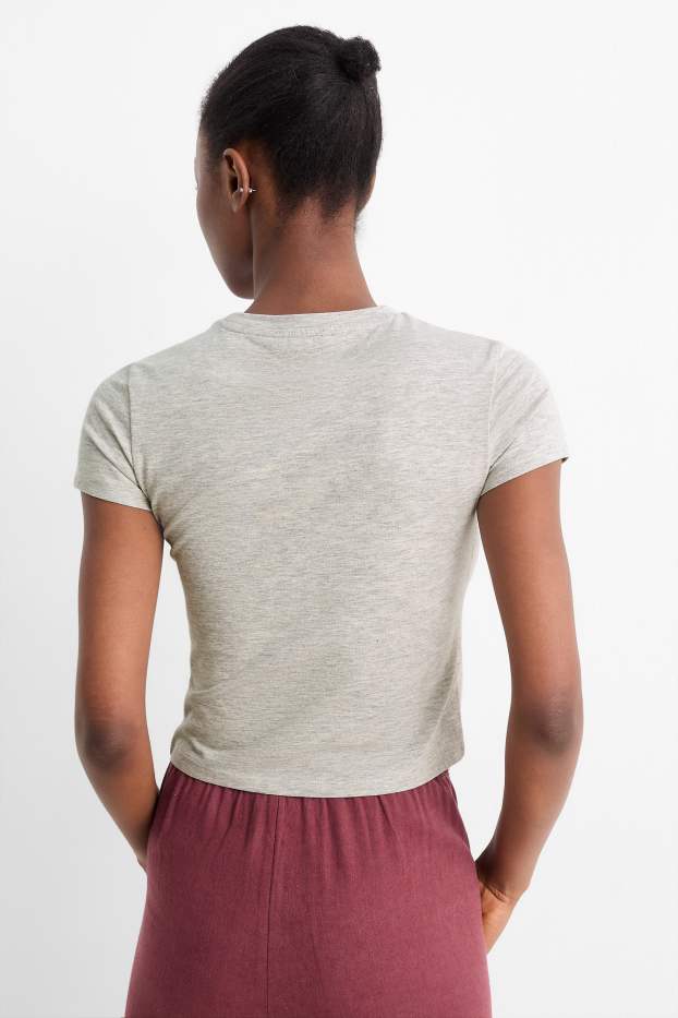Damen - Crop T-Shirt - hellgrau