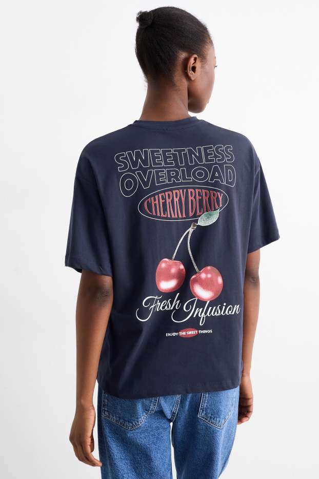Women - T-shirt - oversized - dark blue
