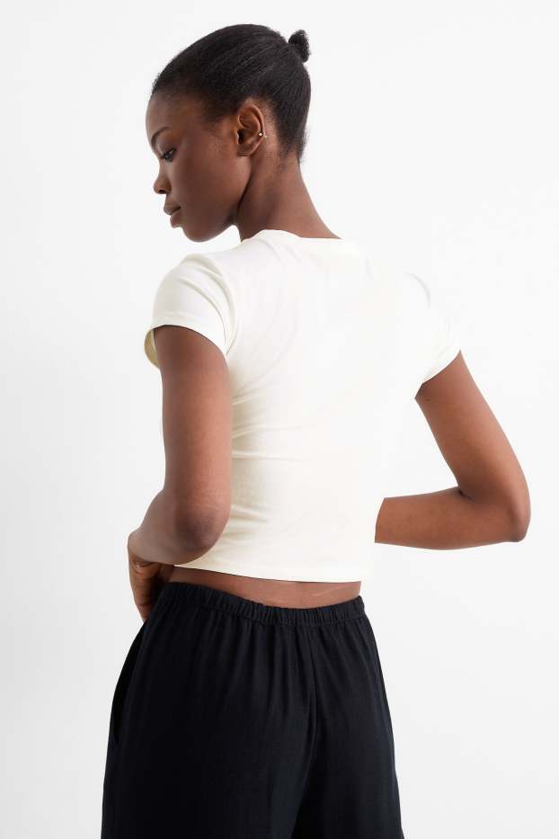 Mujer - Camiseta crop - blanco