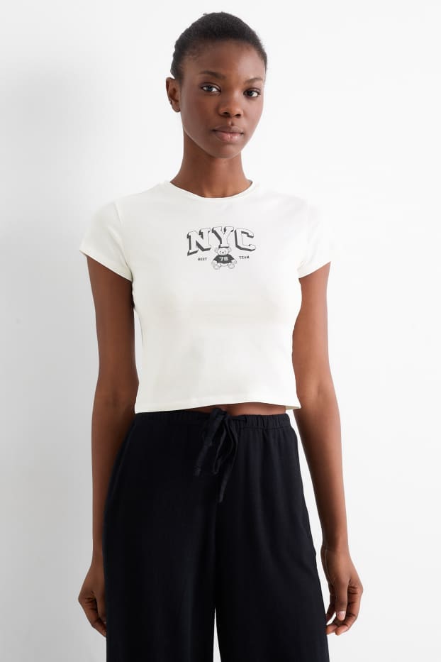 Mujer - Camiseta crop - blanco
