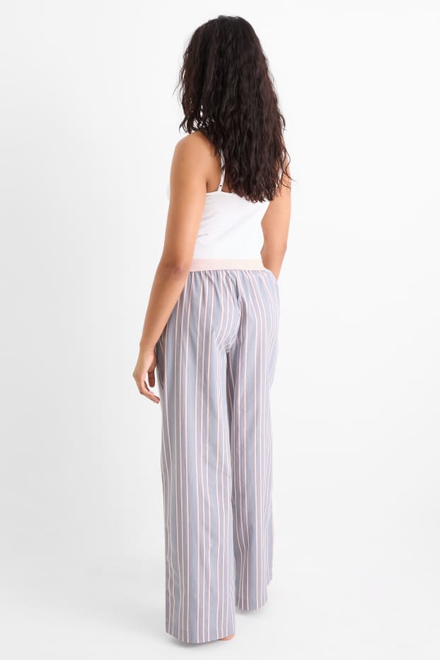 Donna - Pantaloni pigiama - a righe - azzurro