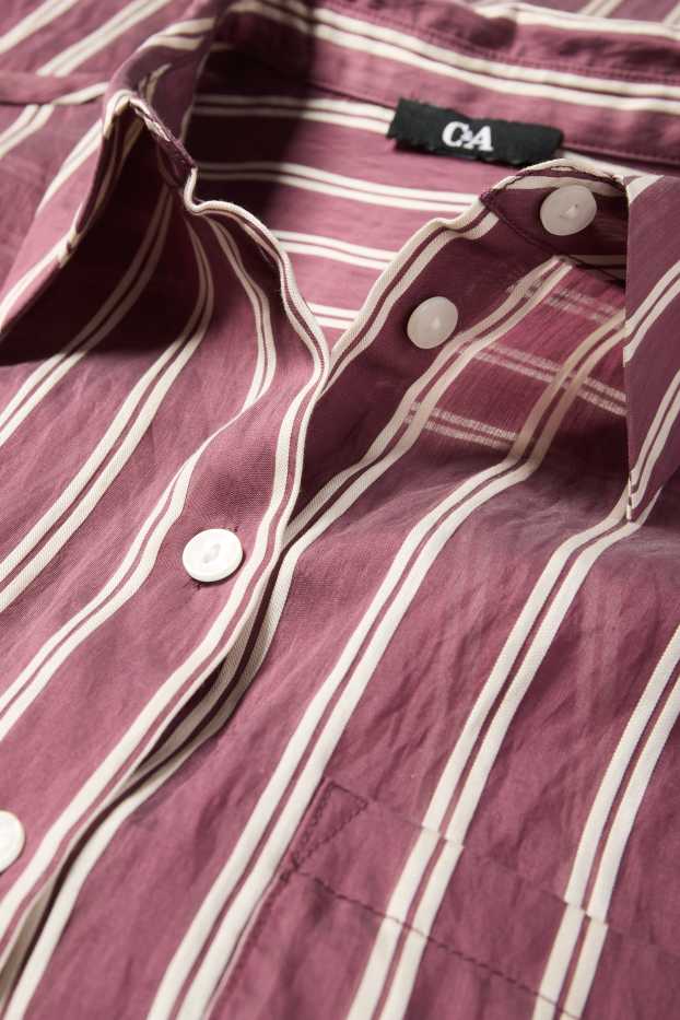 Mujer - Blusa - de rayas - burdeos