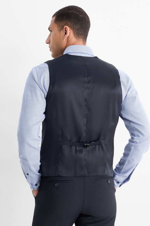 Herren - Weste - Regular Fit - Flex - Schurwoll-Mix - dunkelblau