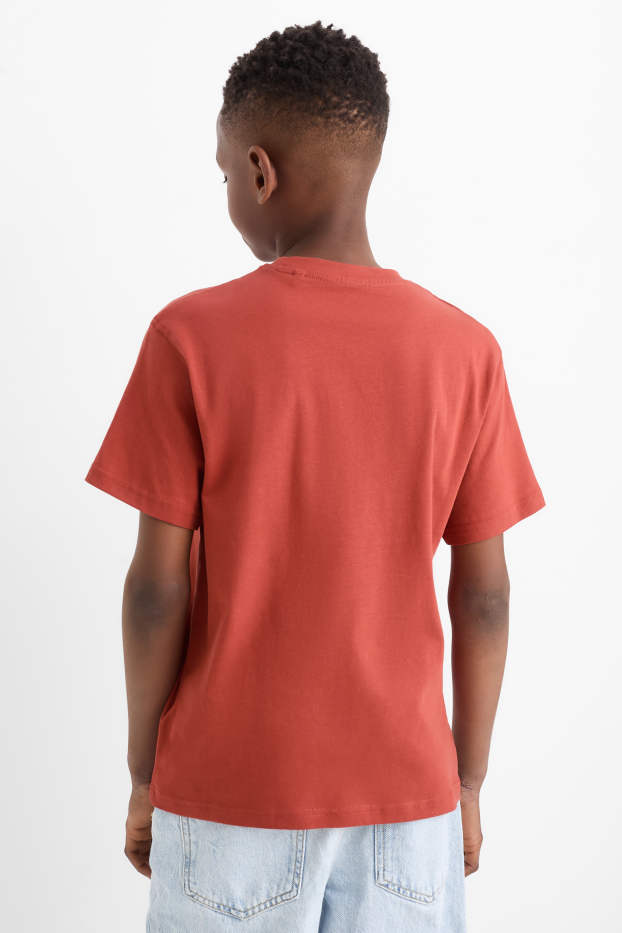 Niños: niños - Pack de 2 - skater y grafiti - camisetas de manga corta - terracota