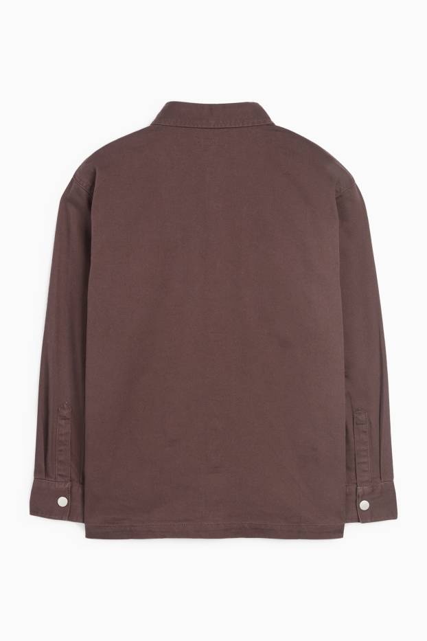 Children Boys - Denim shirt - dark brown