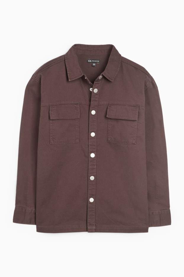 Children Boys - Denim shirt - dark brown