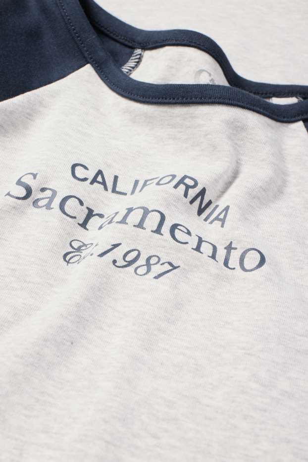 Kinderen: meisjes - T-shirtjurk - licht grijs-mix