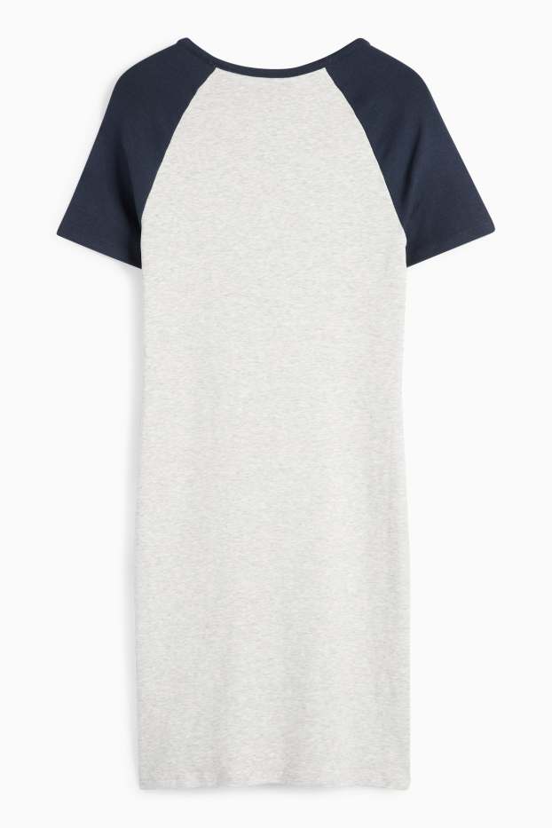 Kinderen: meisjes - T-shirtjurk - licht grijs-mix