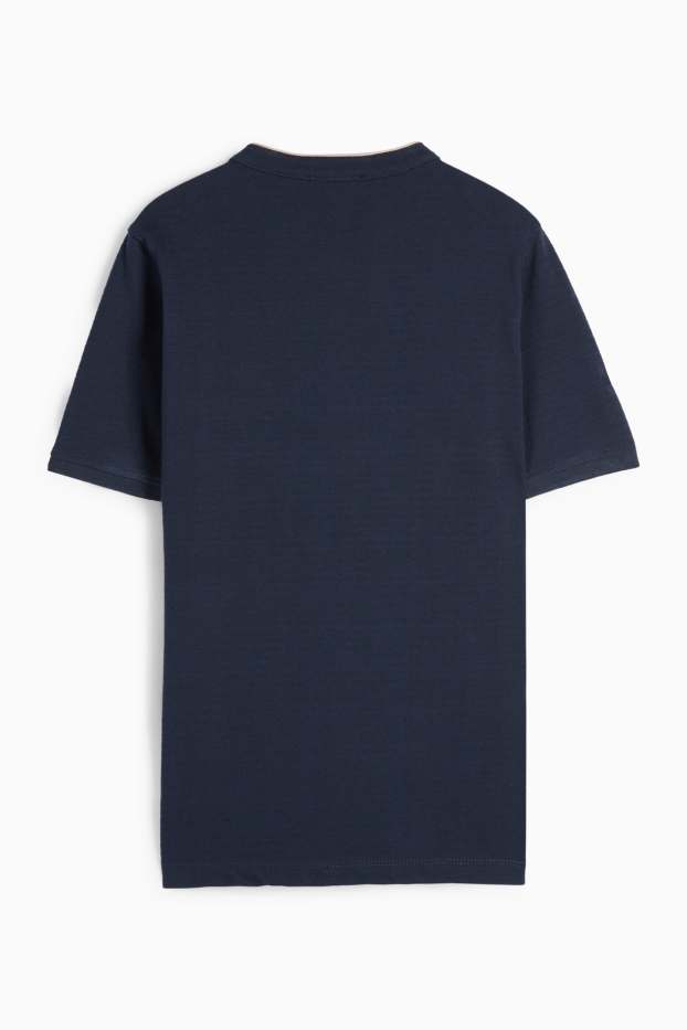 Bambini - Maglia a maniche corte - tessuto tramato - blu scuro