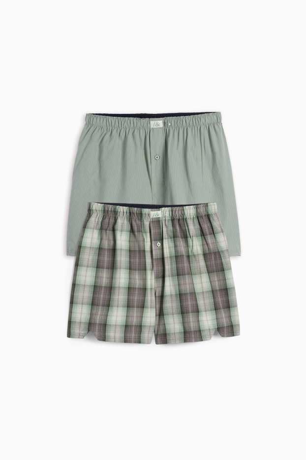 Pánské - Multipack 2 ks - boxerky - tkané - zelená