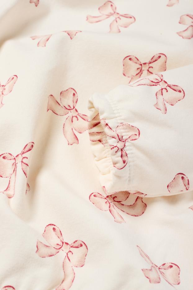 Baby Mädchen - Schleife - Baby-Sweatshirt - cremeweiss