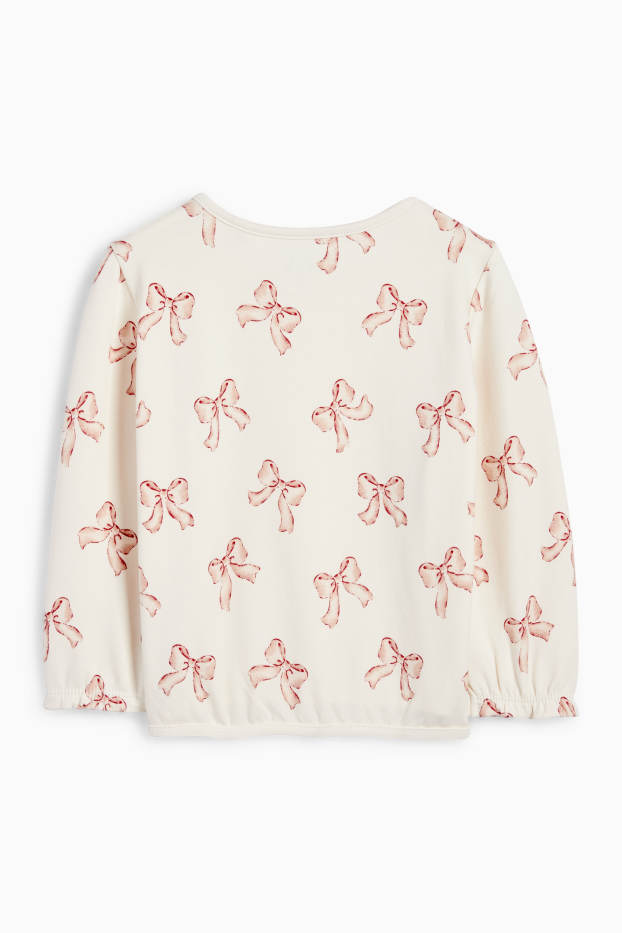 Baby Mädchen - Schleife - Baby-Sweatshirt - cremeweiss