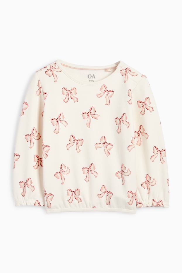 Baby Mädchen - Schleife - Baby-Sweatshirt - cremeweiss