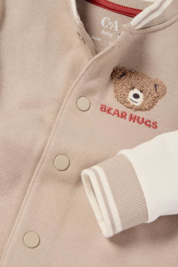 Bébés garçons - Oursons - veste style campus pour bébé - beige