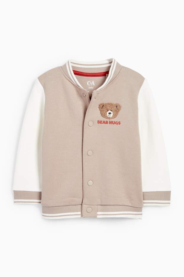 Bébés garçons - Oursons - veste style campus pour bébé - beige