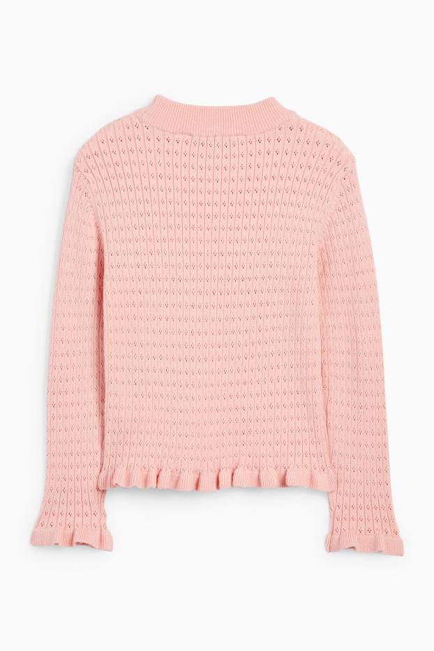 Kinder Mädchen - Pullover - gerippt - rosa