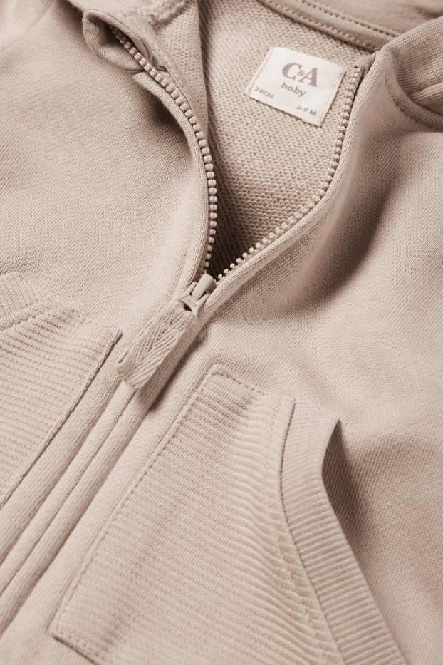 Baby Jungen - New York - Baby-Sweatjacke mit Kapuze - beige