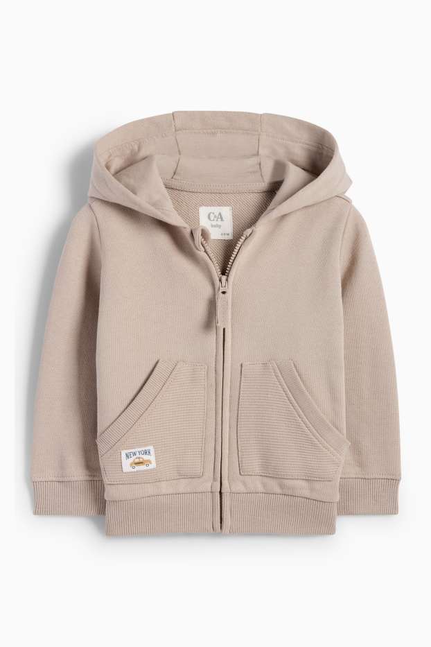 Baby Jungen - New York - Baby-Sweatjacke mit Kapuze - beige