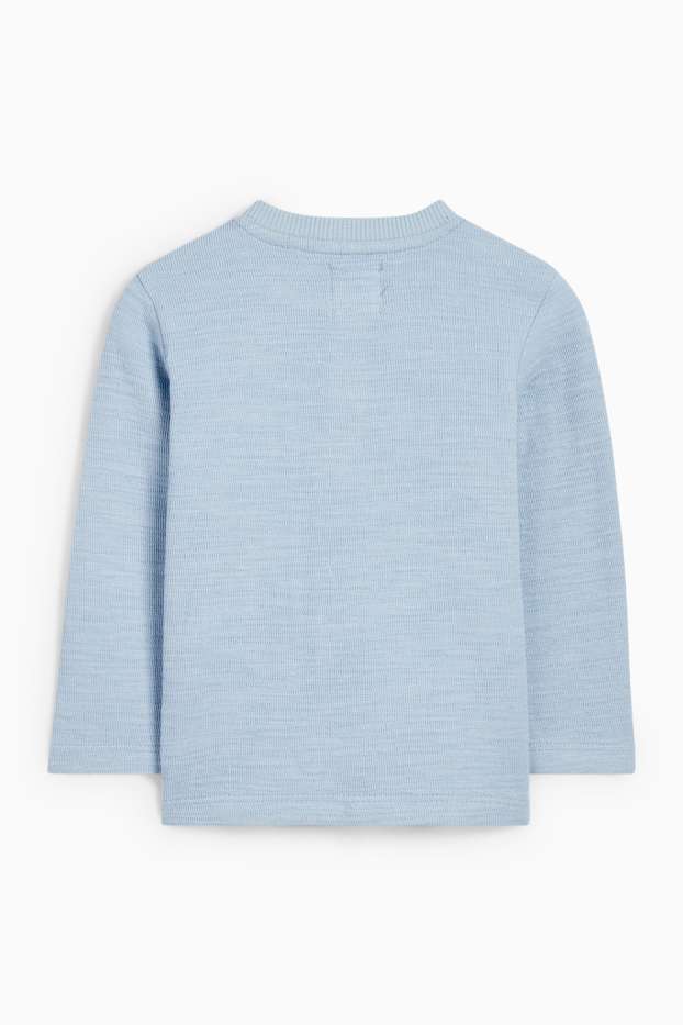 Baby Jungen - Baby-Langarmshirt - strukturiert - hellblau