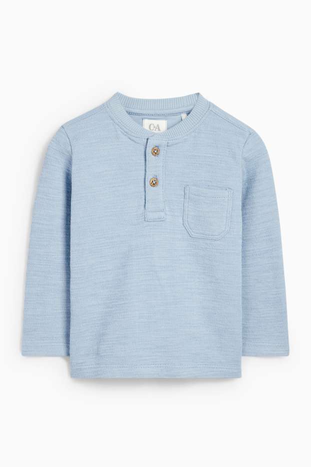 Baby Jungen - Baby-Langarmshirt - strukturiert - hellblau